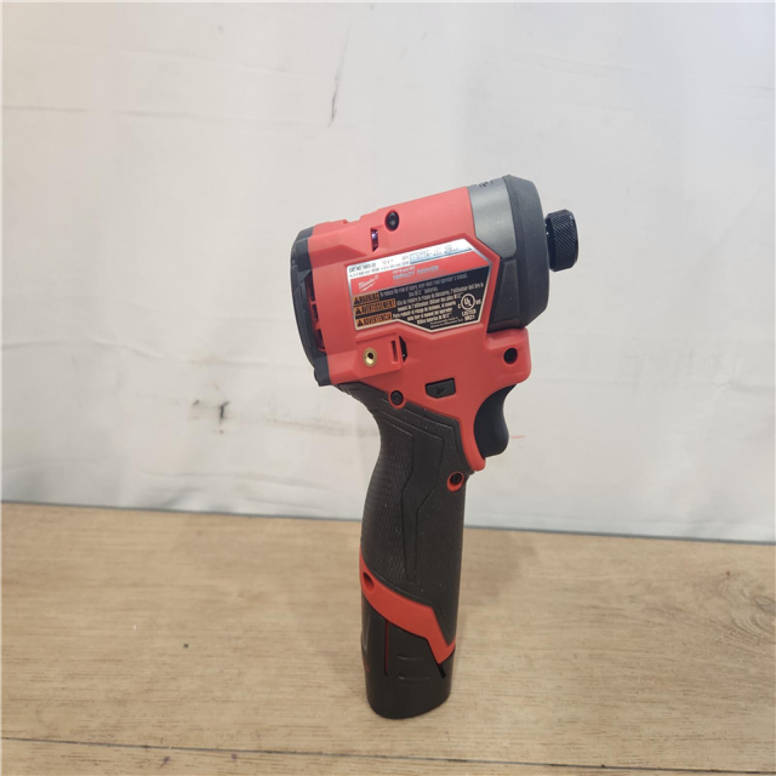 AS-IS- Milwaukee  FUEL 12-Volt Lithium-Ion Brushless Cordless 1/4 in. Hex Impact Driver Compact Kit