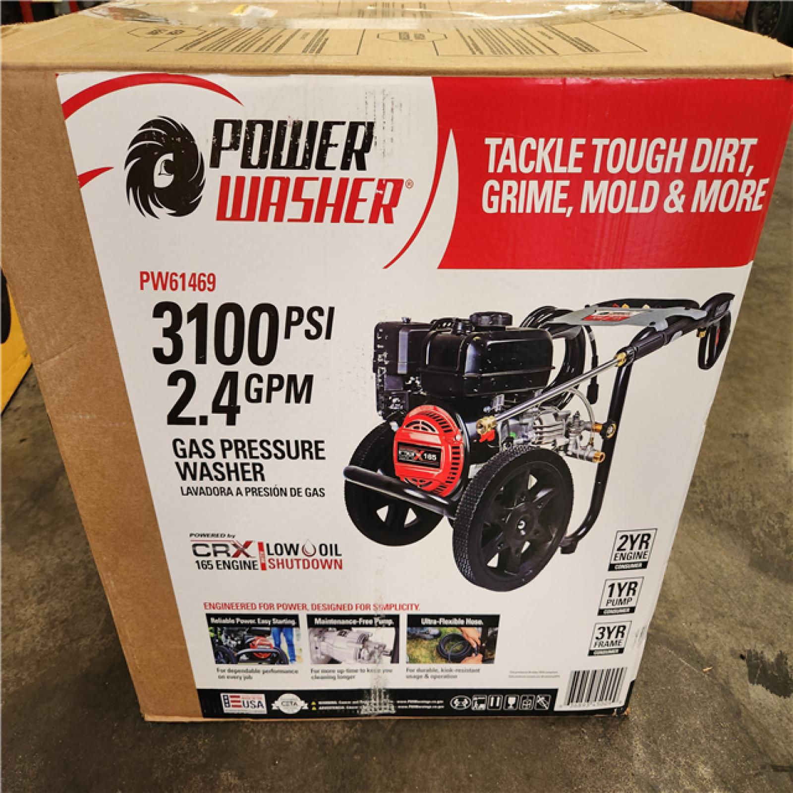Phoenix NEW Powerwasher 3100 PSI 2.4 GPM Cold Water Gas Pressure Washer with 163cc Engine