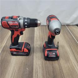 AS-IS Milwaukee M18 18V Cordless Brushed 2 Tool Drill/Driver and Impact Driver Kit