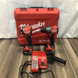 AS-IS Milwaukee FUEL 18V Lithium-Ion Brushless Cordless Hammer Drill and Impact Driver Combo Kit