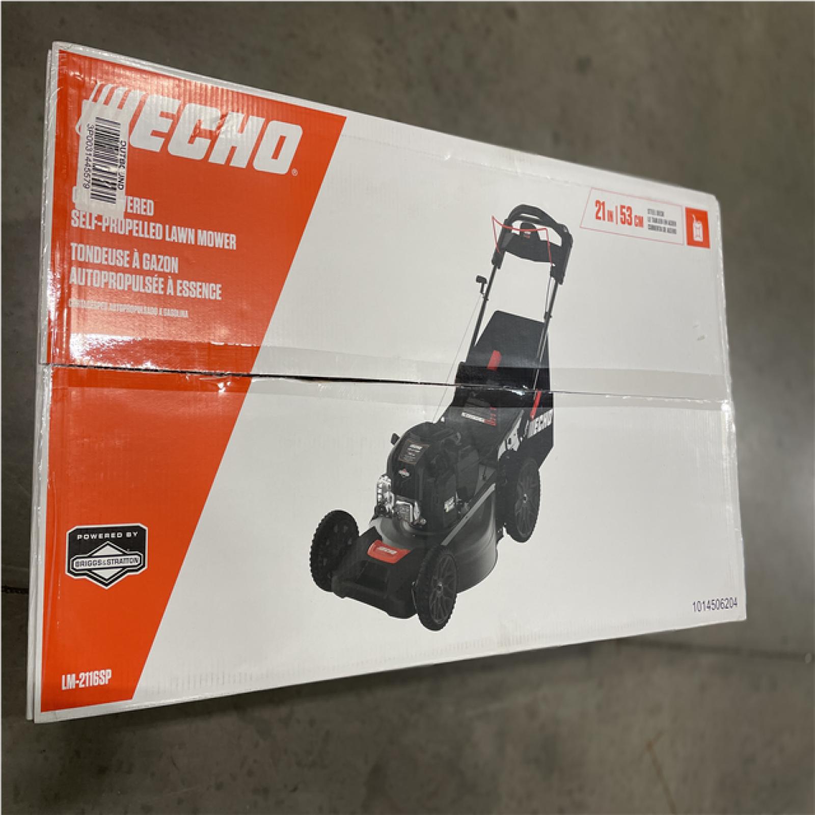 DALLAS LOCATION- NEW! ECHO 21 in. 163 cc Briggs and Stratton Gas 3-in-1 One Blade RWD Self-Propelled Walk Behind Lawn Mower w/ 7 Height Adjustments