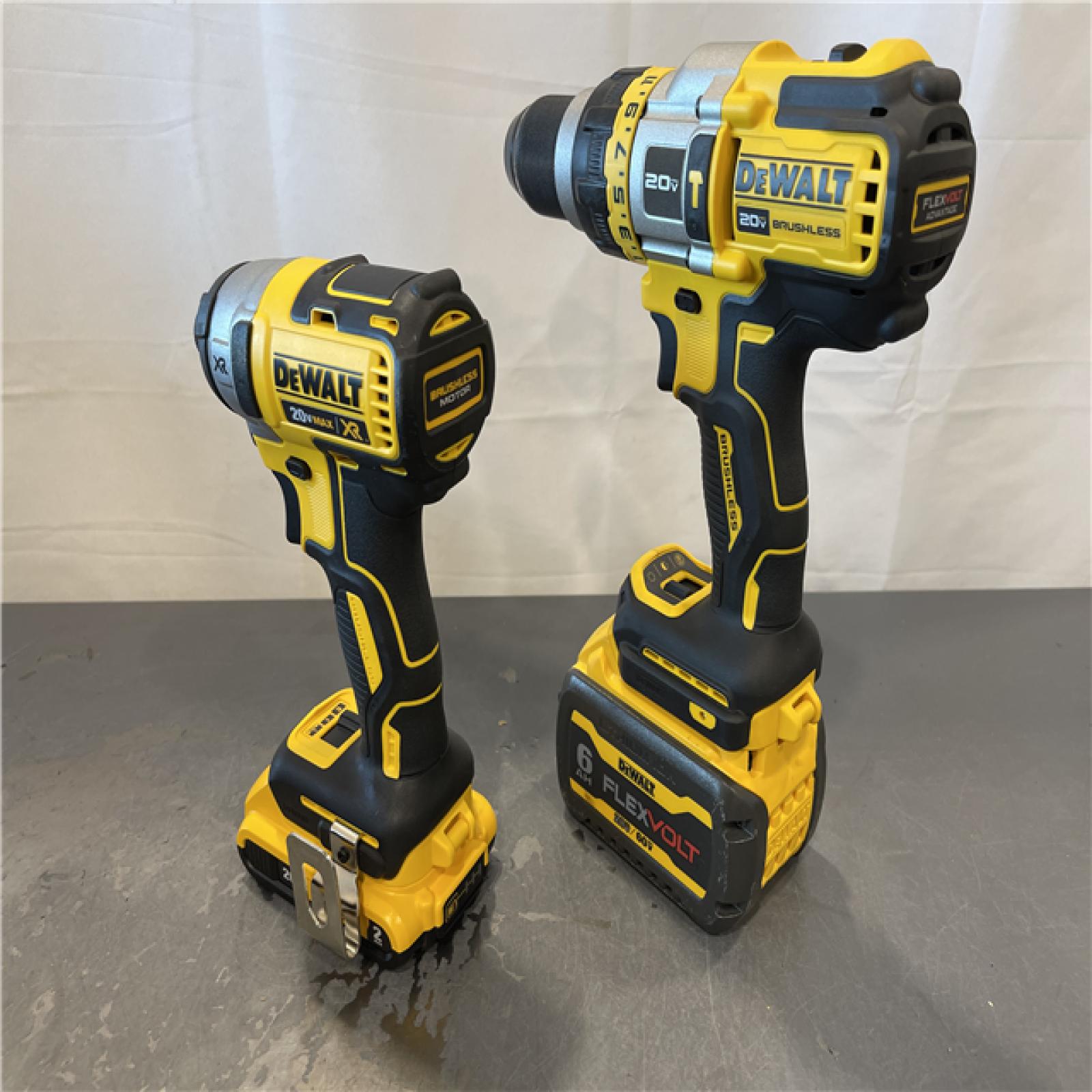 AS-IS - DEWALT 20V MAX Cordless Brushless Hammer Drill/Driver 2 Tool Combo Kit