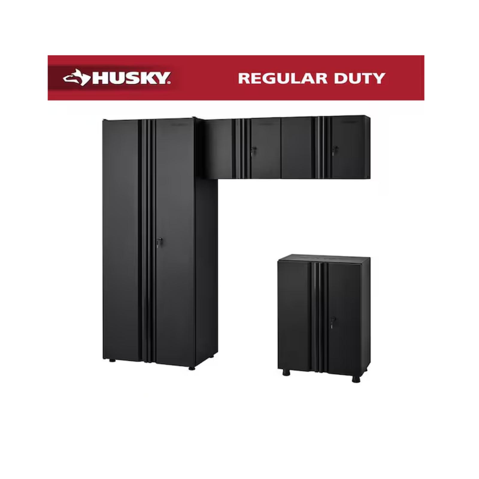 DALLAS LOCATION - Husky 4-Piece Regular Duty Welded Steel Garage Storage System in Black