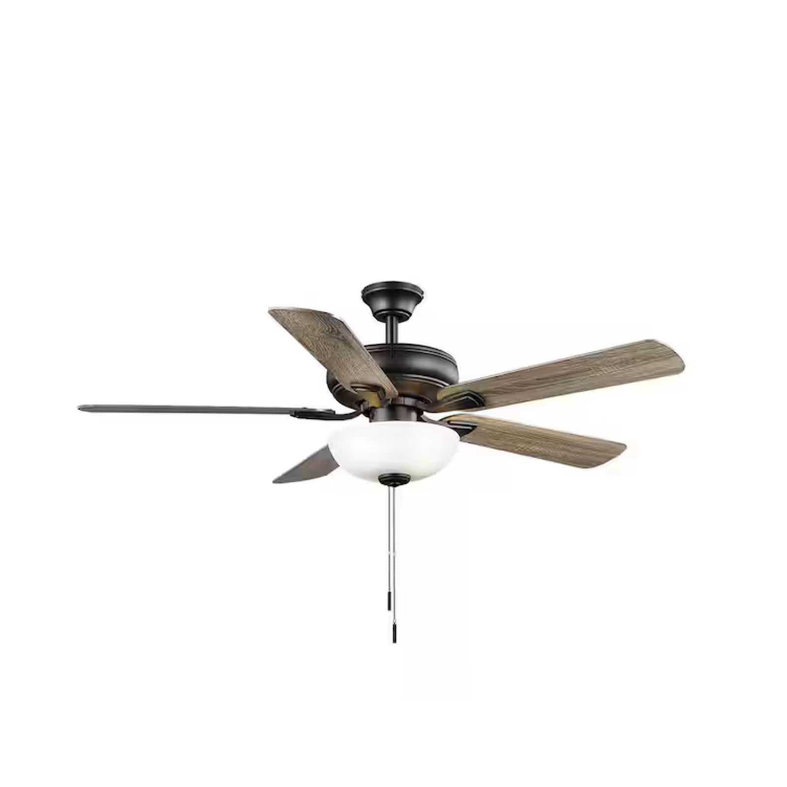 DALLAS LOCATION -  Hampton Bay Rothley II 52 in. Indoor LED Matte Black Ceiling Fan with Light Kit PALLET -(18 UNITS)