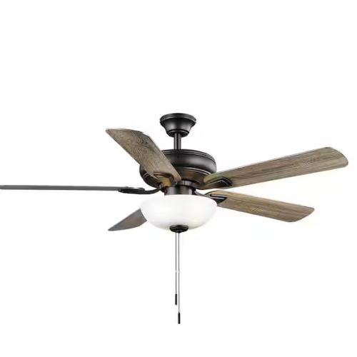 DALLAS LOCATION -  Hampton Bay Rothley II 52 in. Indoor LED Matte Black Ceiling Fan with Light Kit PALLET -(18 UNITS)