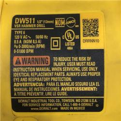 AS-IS DEWALT 7.8 Amp Corded 1/2 in. Variable Speed Reversible Hammer Drill