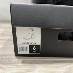 Banana Republic Leather Moto Boot - Black - SZ 6