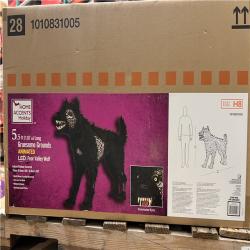 DALLAS LOCATION- AS-IS Home Accents Holiday 5.5 ft. Gruesome Grounds Animated LED Fear Valley Wolf H8