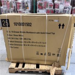 DALLAS LOCATION - HUSKY 52IN 10 DRAWER WORKBENCH GLOSS WHITE