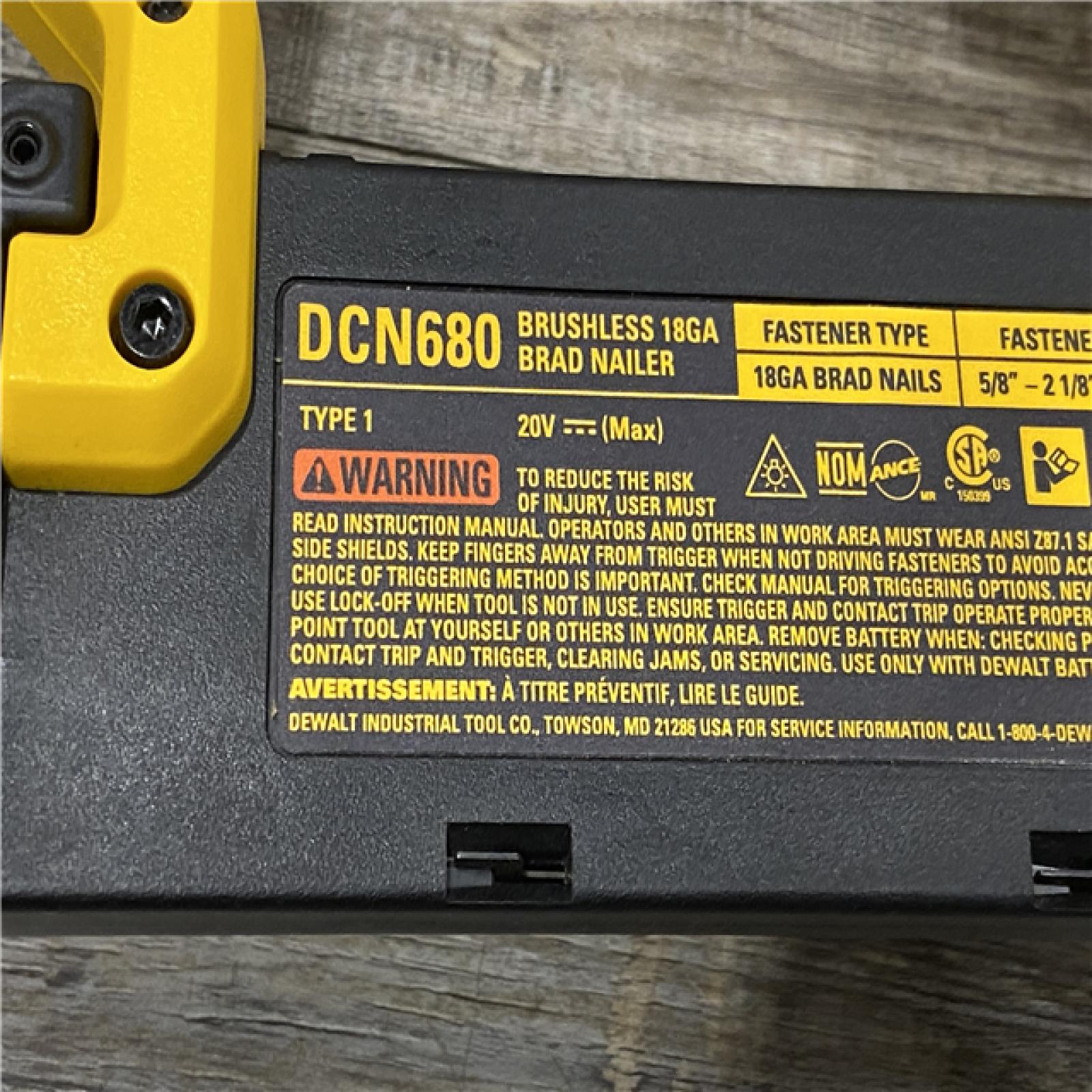 AS-IS DEWALT 20V MAX XR Lithium-Ion Electric Cordless 18-Gauge Brad Nailer (Tool Only)