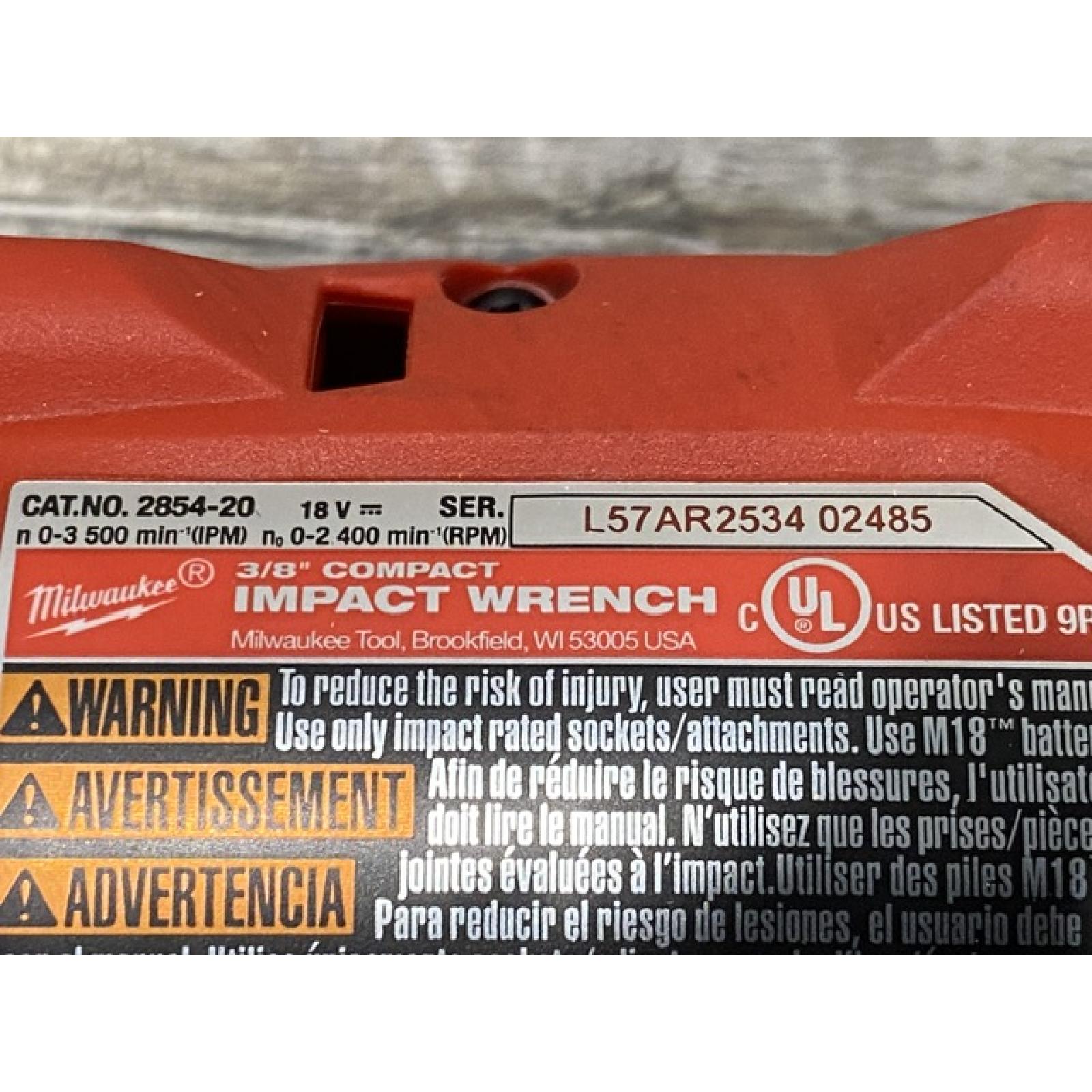 AS-IS Milwaukee FUEL GEN-3 18V Lithium-Ion Brushless Cordless 3/8 in. Compact Impact Wrench with Friction Ring (Tool-Only)