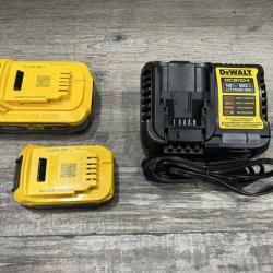 AS-IS DEWALT 20V MAX XR POWERSTACK Lithium-Ion Battery Starter Kit with 5.0Ah and 1.7Ah Batteries and Charger