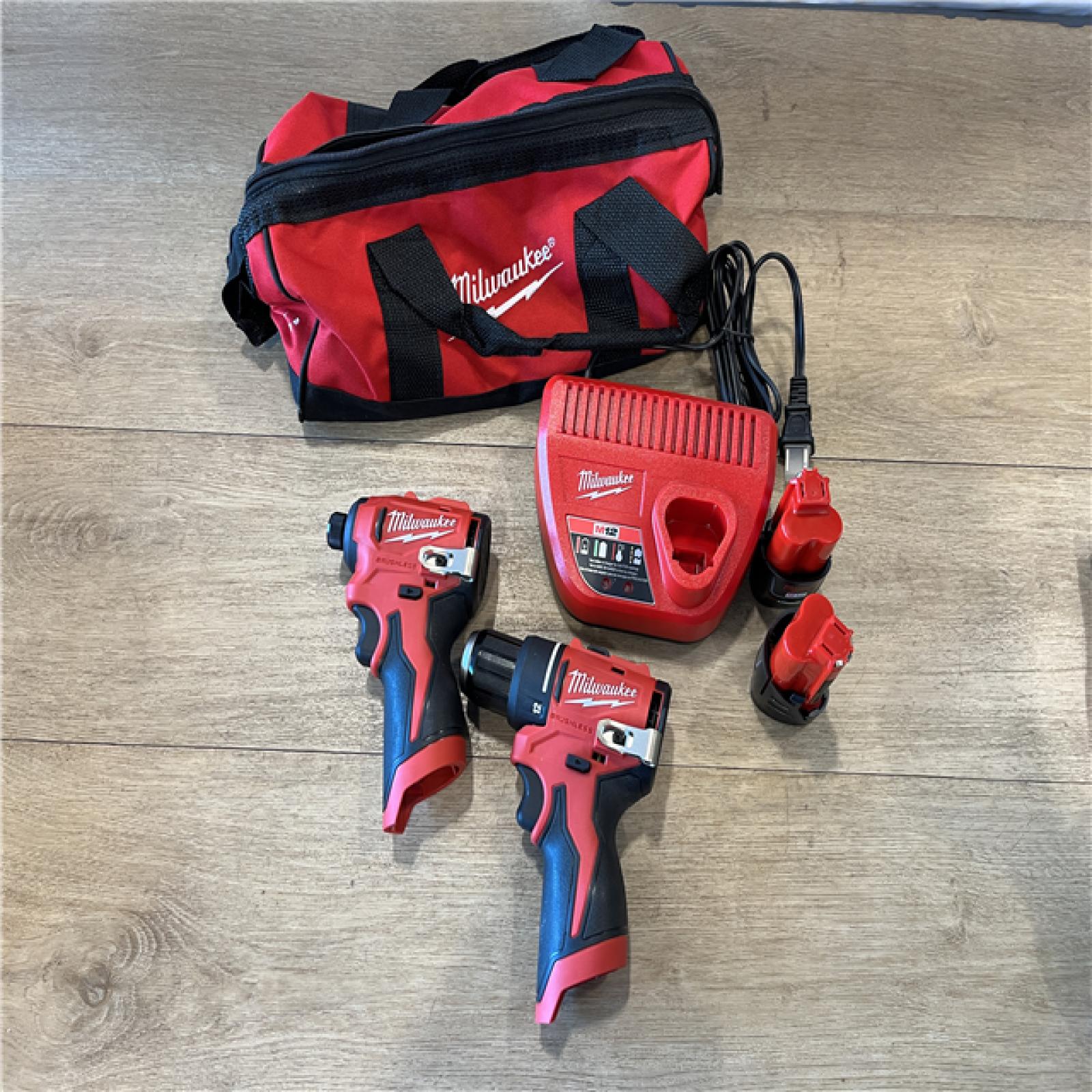AS-IS Milwaukee 12-Volt Lithium-Ion Brushless Cordless Subcompact Drill and Impact Driver Combo Kit