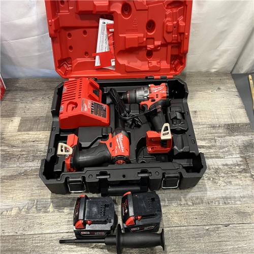 AS-IS Milwaukee FUEL 18V Lithium-Ion Brushless Cordless Hammer Drill and Impact Driver Combo Kit