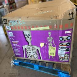 DALLAS LOCATION - Home Accents Holiday 12 ft. Grave & Bones Giant-Sized Skelly with LifeEyes™ LCD Eyes H5