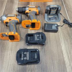GOOD RIDGID 18v 2 Tool Combo Kit 1/2 Drill/Driver 1/4 Impact Driver
