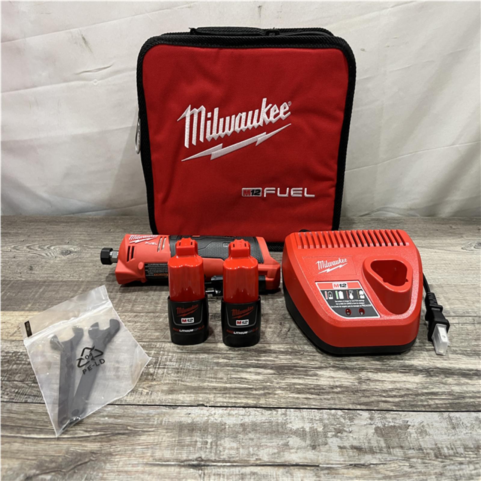 AS-IS Milwaukee  FUEL 12V Lithium-Ion Brushless Cordless 1/4 in. Straight Die Grinder Kit