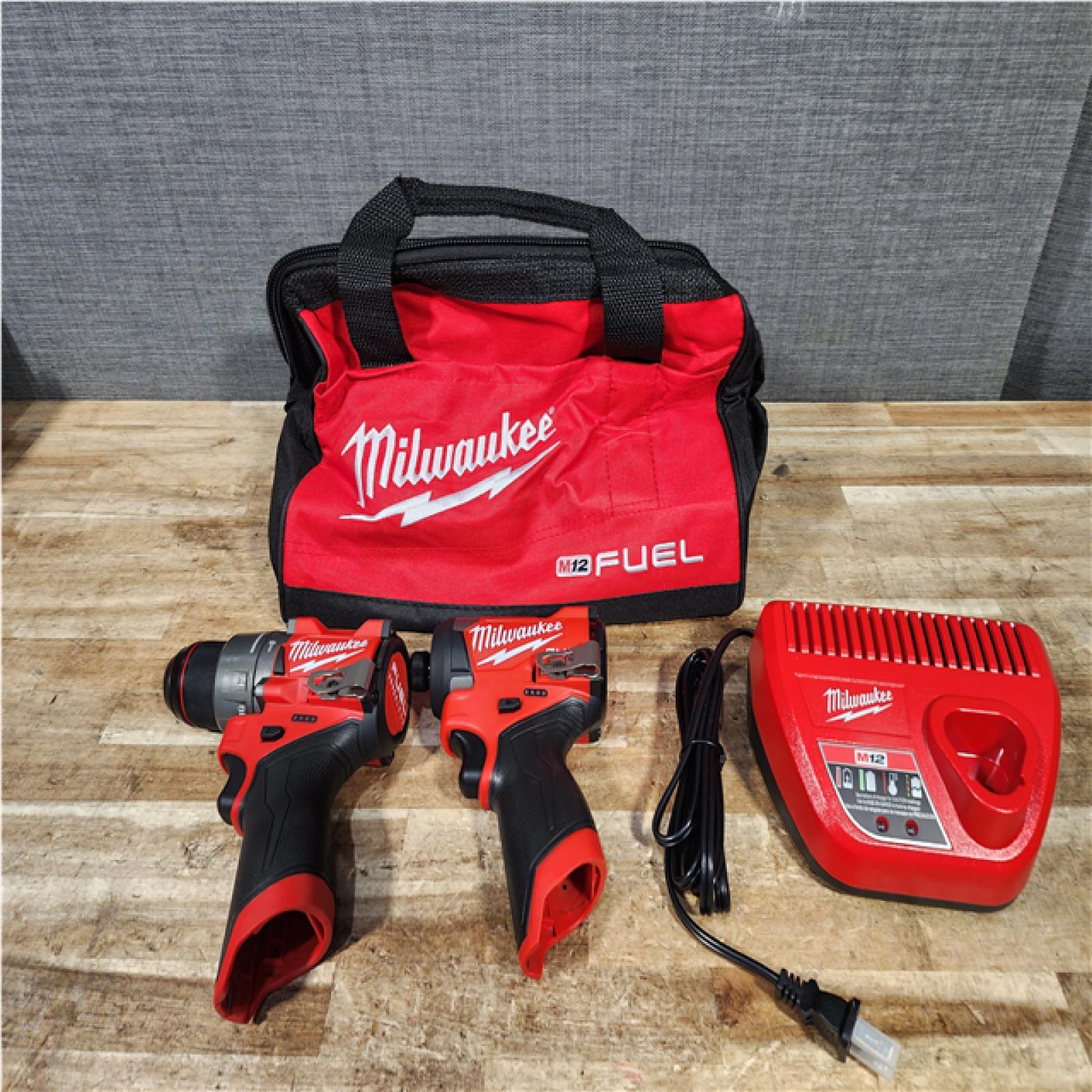 Houston Location AS-IS Milwaukee FUEL 12-Volt Lithium-Ion Brushless Cordless Hammer Drill and Impact Driver Combo Kit