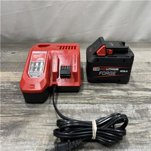 AS-IS Milwaukee 18-Volt Lithium-Ion REDLITHIUM FORGE Starter Kit with 8.0Ah Battery and Rapid Charger