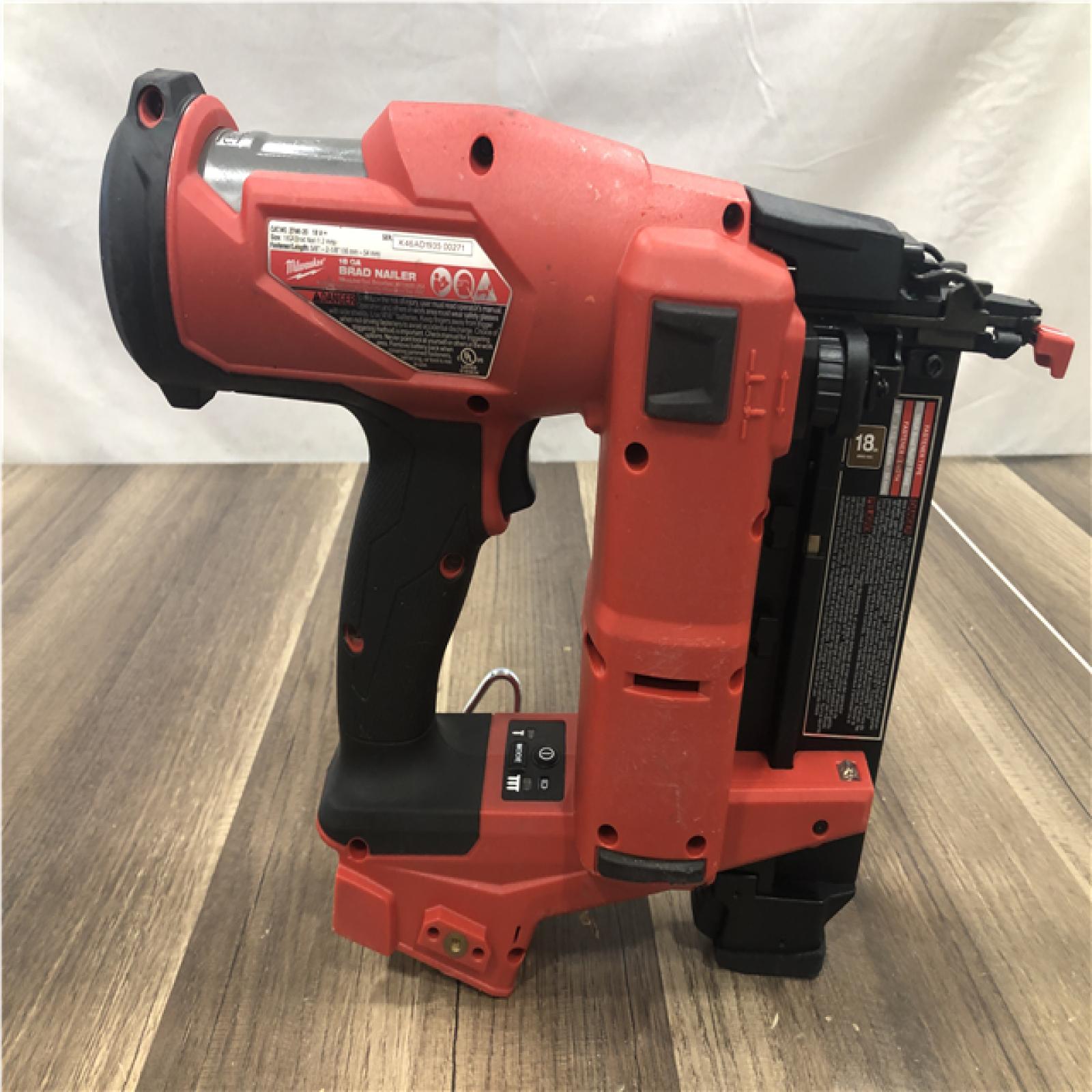AS-IS  Milwaukee FUEL 18-Volt Lithium-Ion Brushless Cordless Gen II 18-Gauge Brad Nailer (Tool-Only)