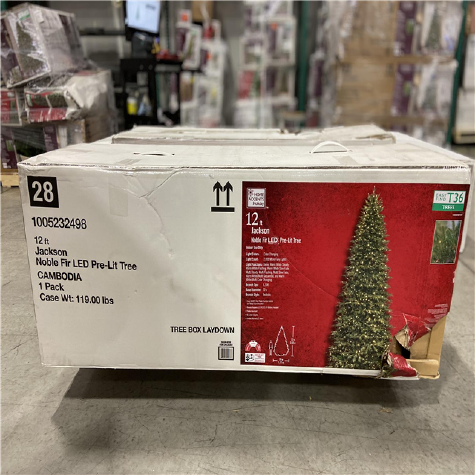 DALLAS LOCATION - Home Accents Holiday 12 ft. Jackson Noble Fir LED Pre-Lit Artificial Christmas Tree