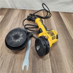 LIKE NEW! - DEWALT 6 Amp Corded Variable Speed Disk Sander with 5 in., 8 Hole Hook and Loop Pad, Dust Shroud and Wrench