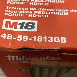 NEW - Milwaukee 18-Volt Lithium-Ion REDLITHIUM FORGE Starter Kit with 12. 0Ah Battery and Charger