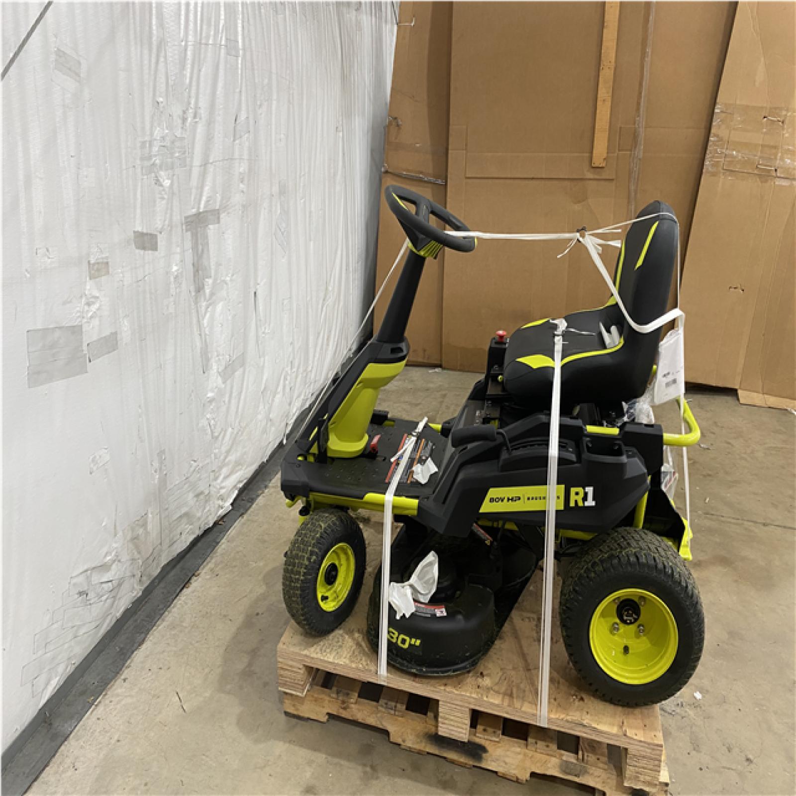 Houston Location - AS-IS Tool Pallet RYOBI 80V HP R1 SIT DOWN MOWER
