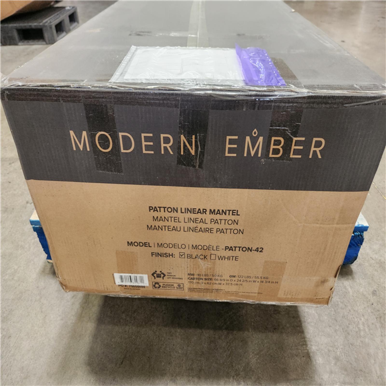 Phoenix NEW Modern Ember Patton Venetian 64 in. 5000 BTU Smart Electric Fireplace Mantel Package in Black  Multi-Color Flames  WiFi  Freestanding