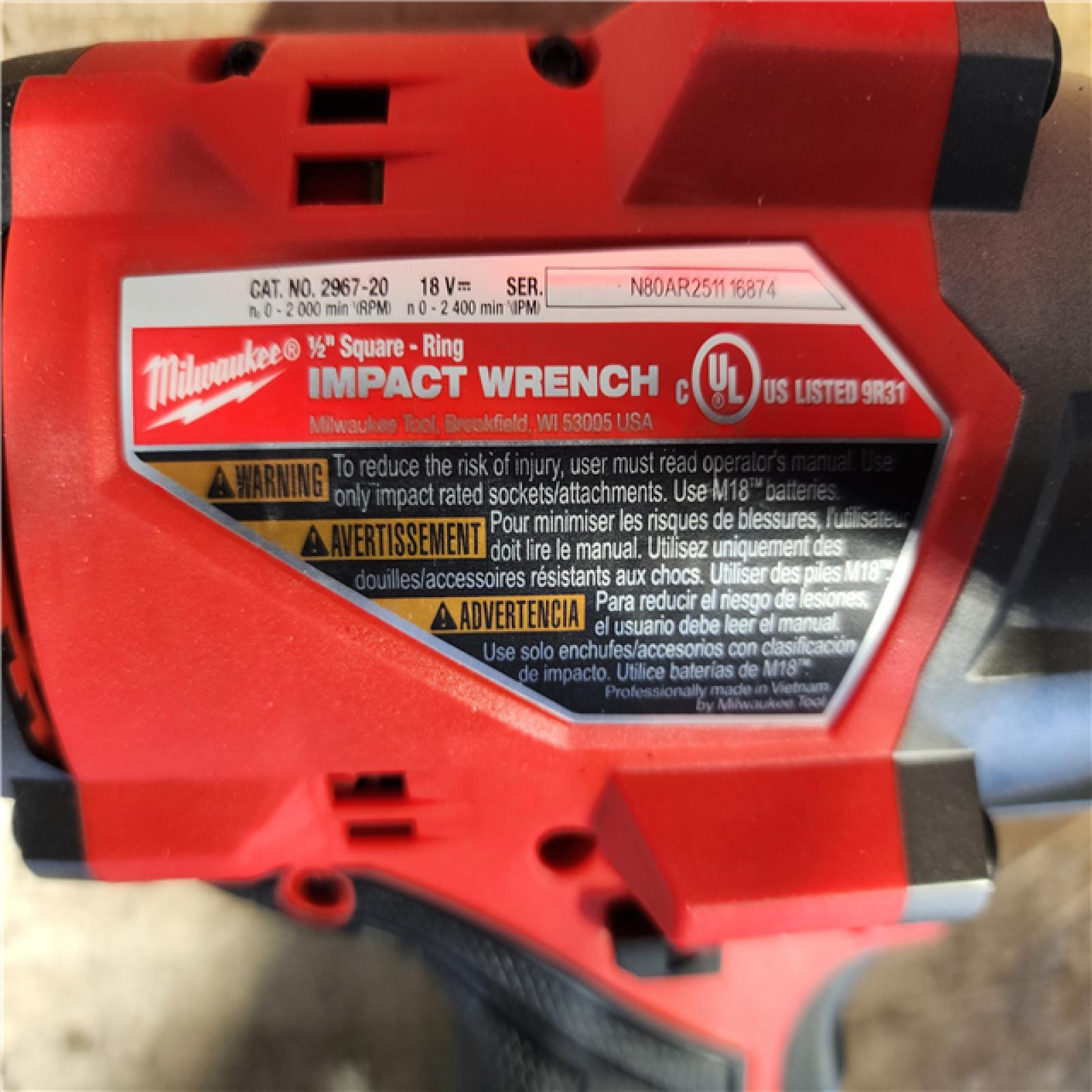 HOUSTON LOCATION - AS-IS Milwaukee M18 1/2 in. Cordless Brushless High Torque Impact Wrench Kit (Battery & Charger)