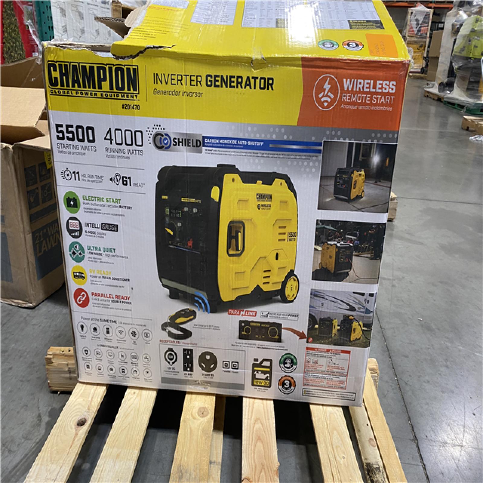 Dallas Location - As-Is Champion Power Equipment 5500/4000-Watt Portable Gasoline Inverter Generator