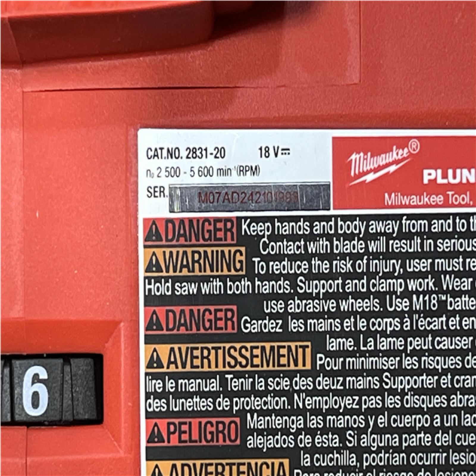 Houston Location AS-IS Milwaukee FUEL 18V Lithium-Ion Cordless Brushless 6-1/2 in. Plunge Cut Track Saw (Tool-Only)