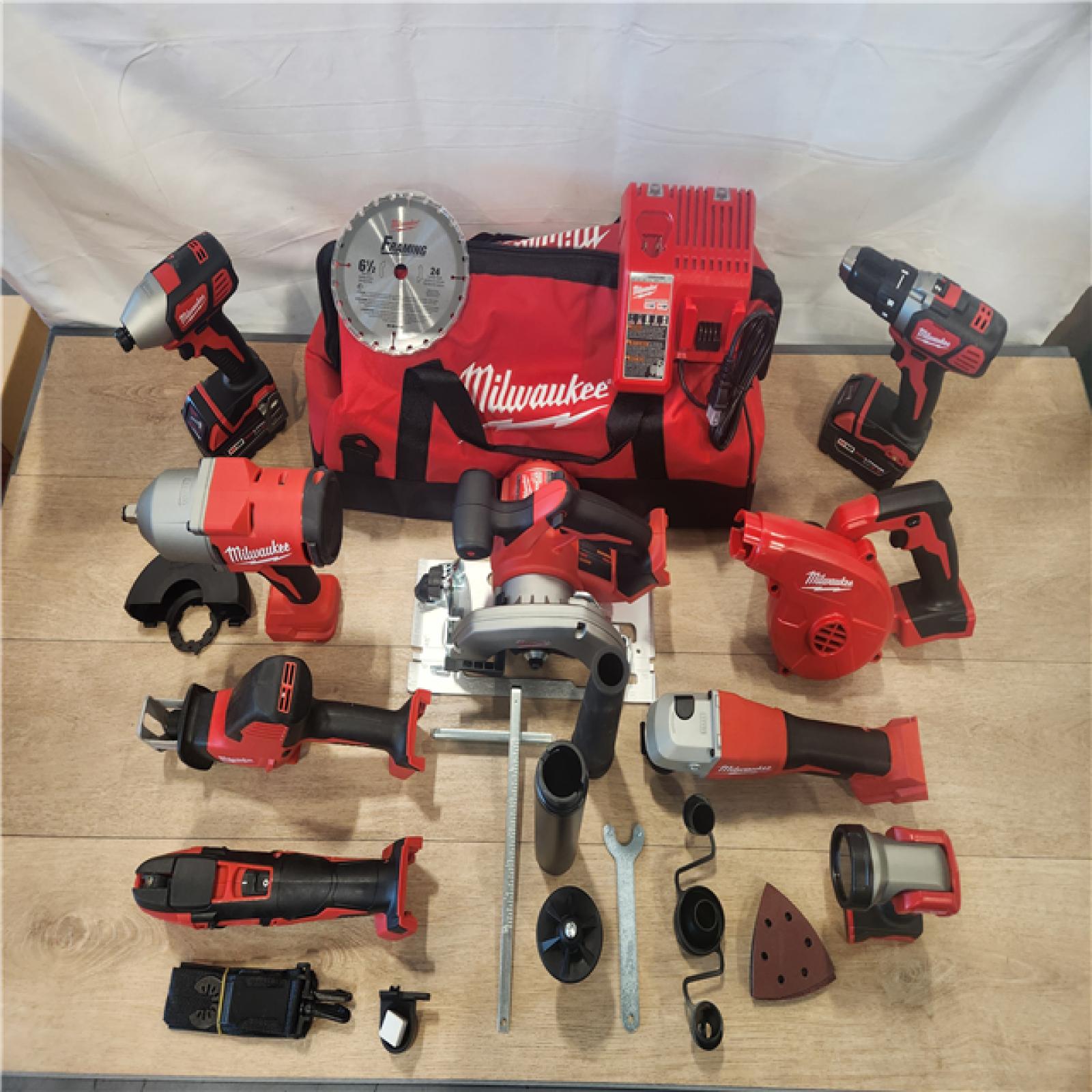 AS-IS- Milwaukee 18-Volt Lithium-Ion Cordless (9-Tool) Combo Kit