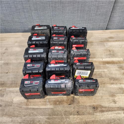 HOUSTON LOCATION - AS-IS MILWAUKEE BATTERY PACK QTY - 15