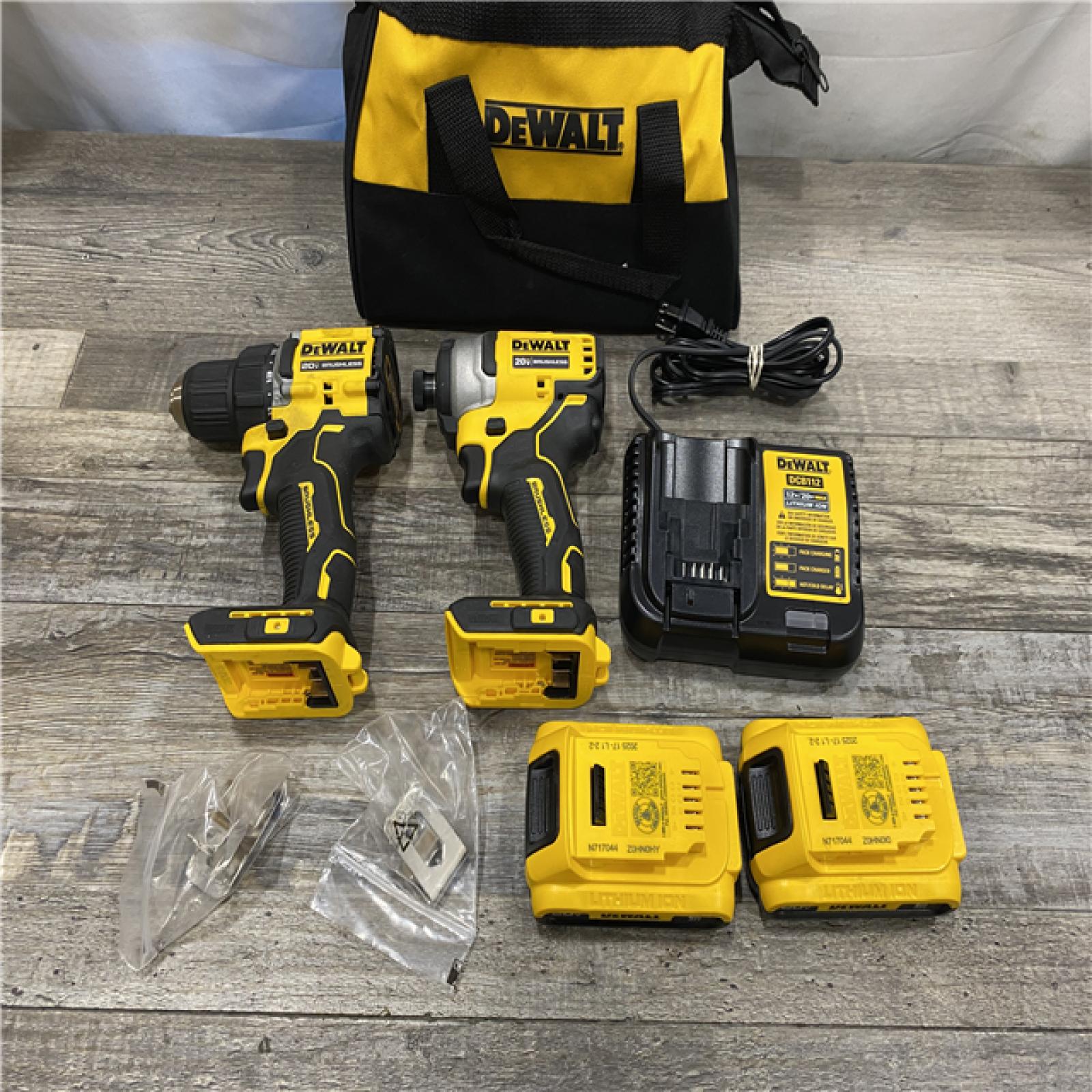 AS-IS DEWALT ATOMIC 20-Volt MAX Lithium-Ion Cordless Combo (2-Tool) Kit