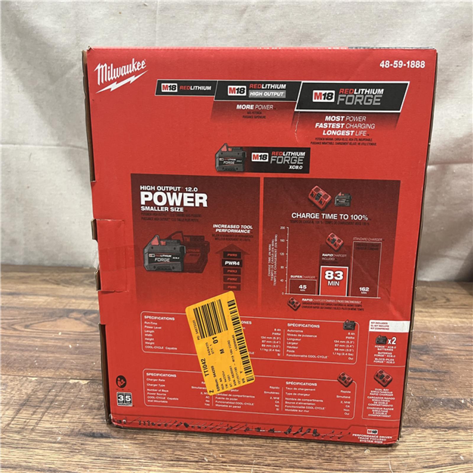 NEW Milwaukee M18 REDLITHIUM FORGE XC8.0 Dual Battery Starter Bundle - 48-59-1888