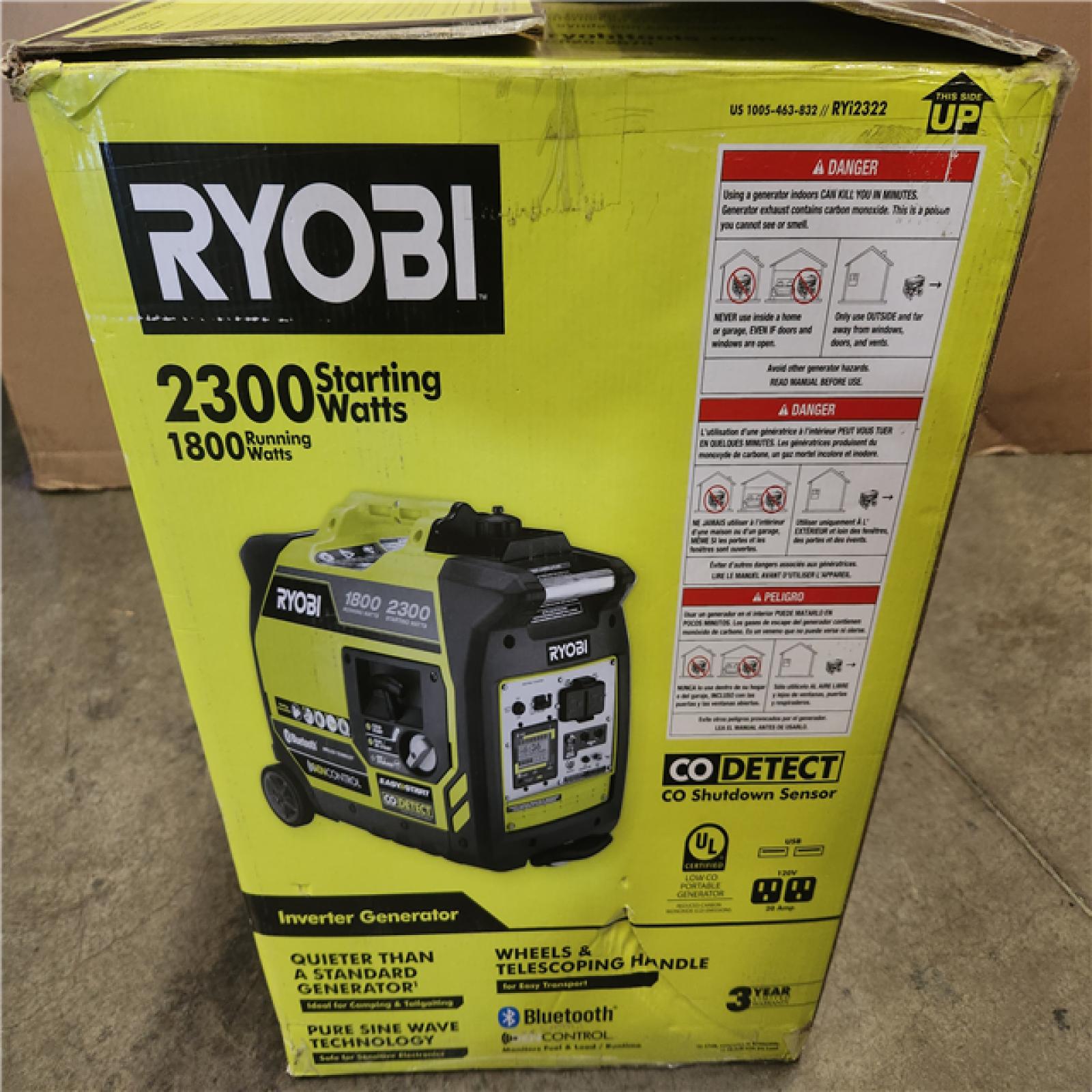 Phoenix NEW RYOBI 2 300-Watt Recoil Start Bluetooth Super Quiet Gasoline Powered Digital Inverter Generator with CO Shutdown Sensor