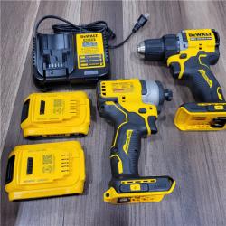 AS-IS DEWALT ATOMIC 20-Volt MAX Lithium-Ion Cordless Combo Kit (2-Tool) with (2) 2.0Ah Batteries, Charger and Bag