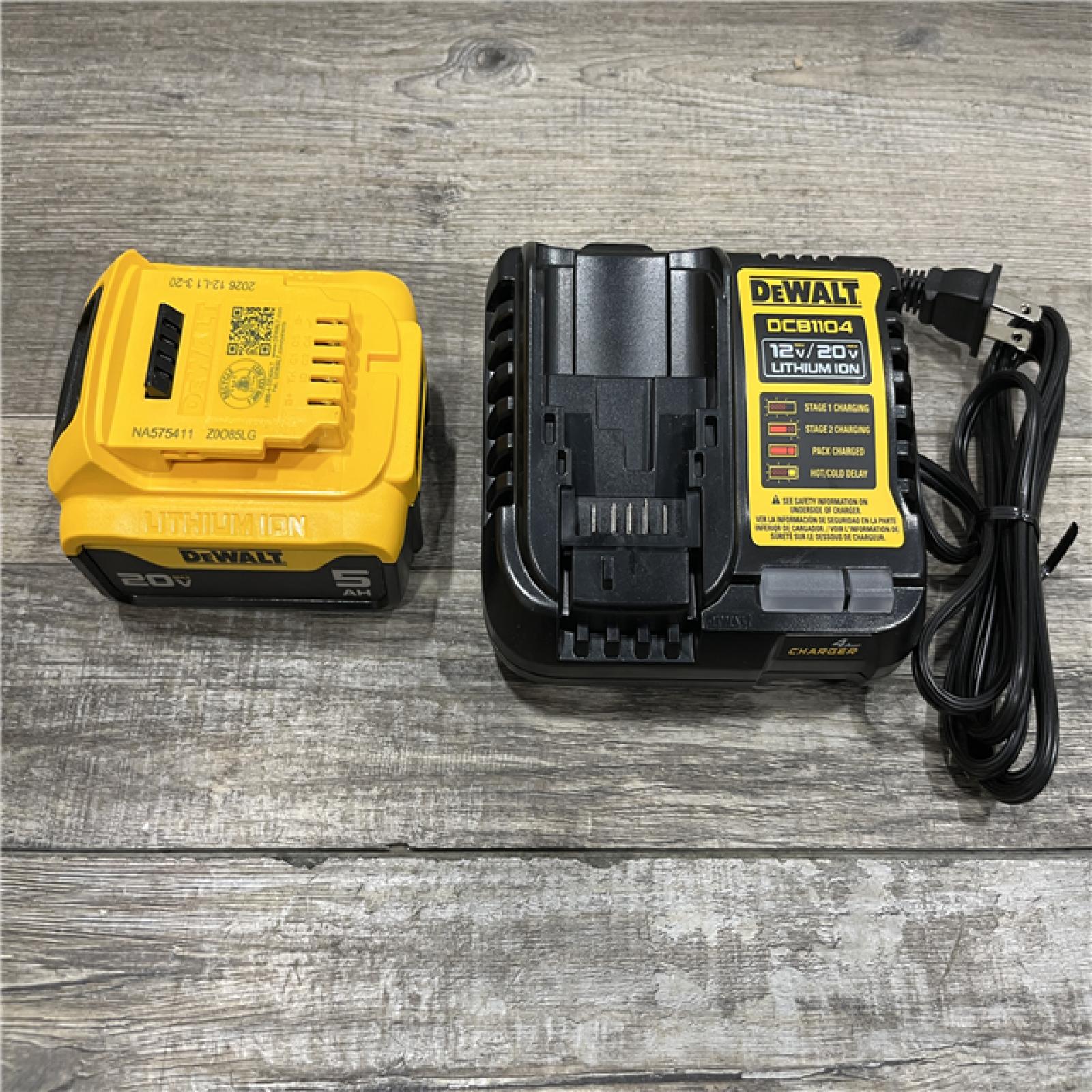 AS-IS DEWALT 20V MAX Lithium-Ion 5.0 Ah Battery and Charger