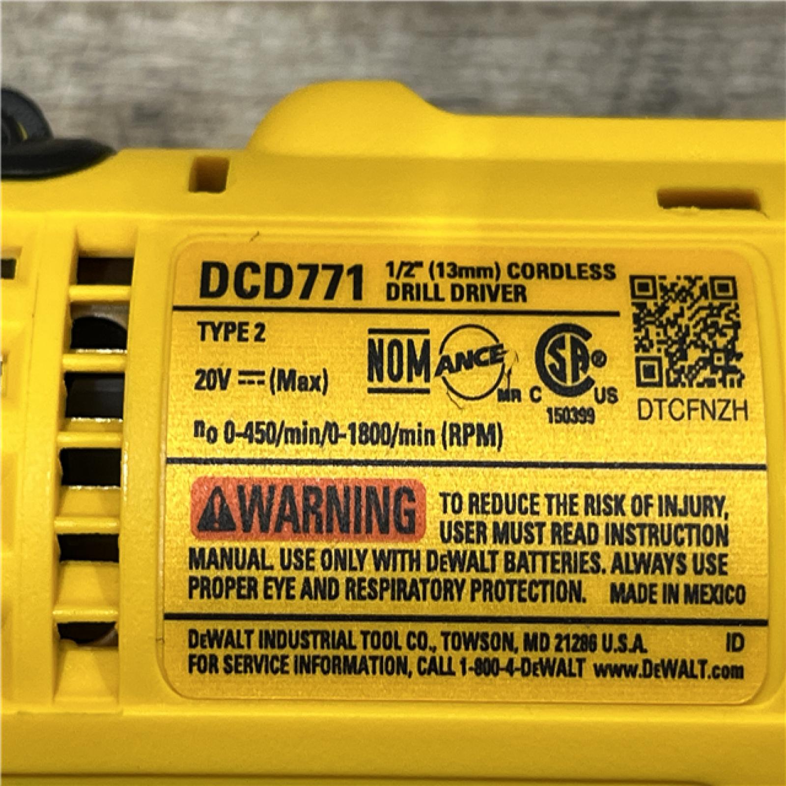 AS-IS DEWALT 20V MAX Cordless 1/2 in. Drill/Driver Kit