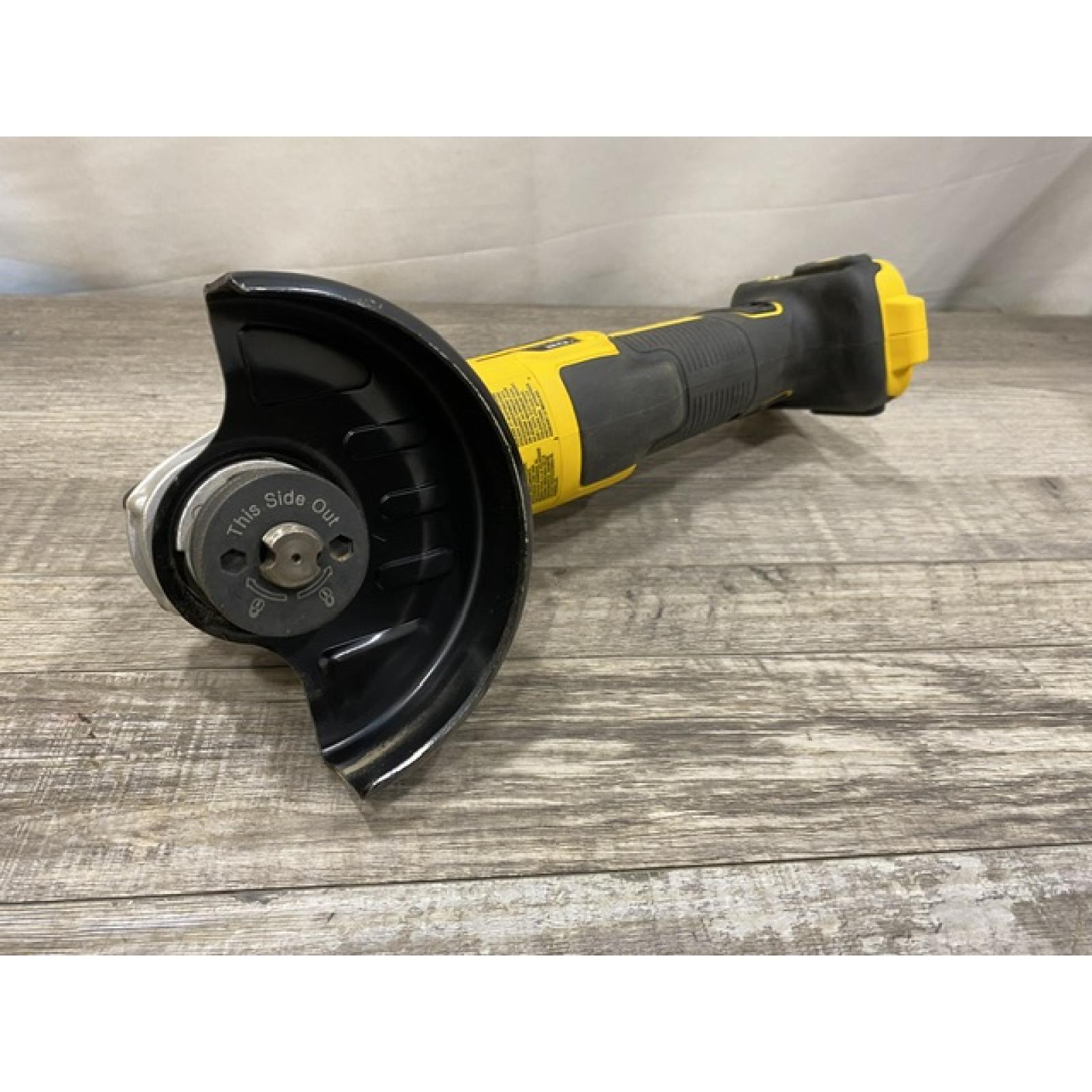AS-IS DEWALT 20V MAX XR Cordless Brushless 4.5 in. Slide Switch Small Angle Grinder with Kickback Brake (Tool Only)
