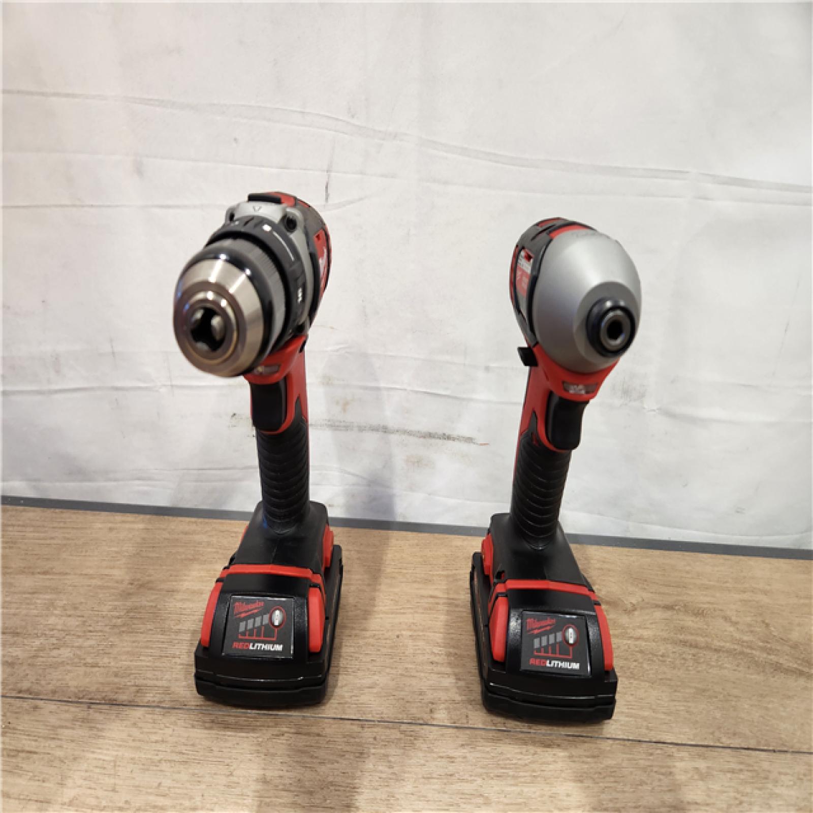 AS-IS- Milwaukee 18V Lithium-Ion Cordless Drill Driver/Impact Driver Combo Kit