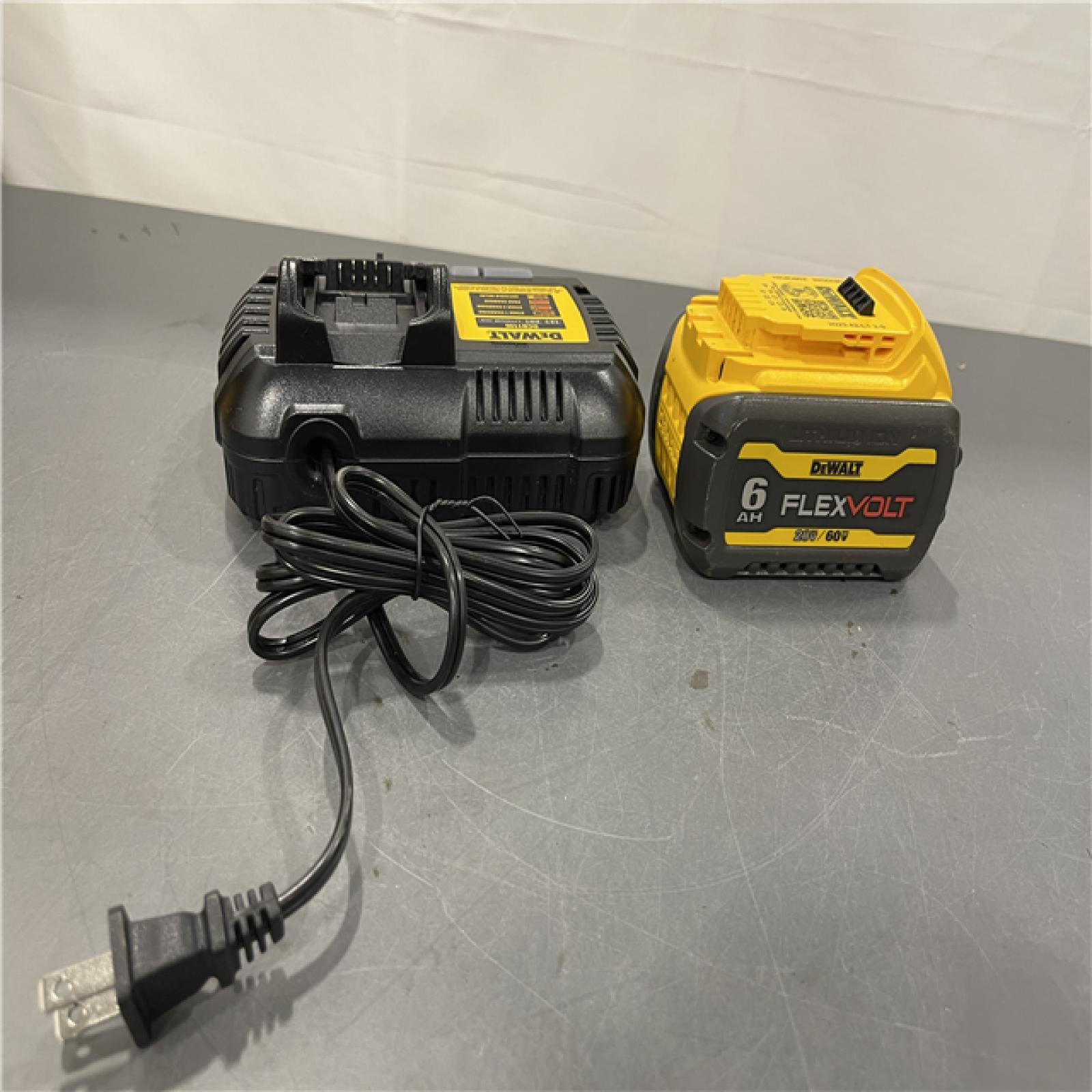 AS-IS - DEWALT FLEXVOLT 20V/60V MAX Lithium-Ion 6.0Ah Battery Pack with 6 Amp Output Charger