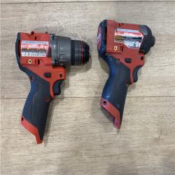 AS-IS Milwaukee FUEL 12-Volt Lithium-Ion Brushless Cordless Hammer Drill and Impact Driver Combo Kit