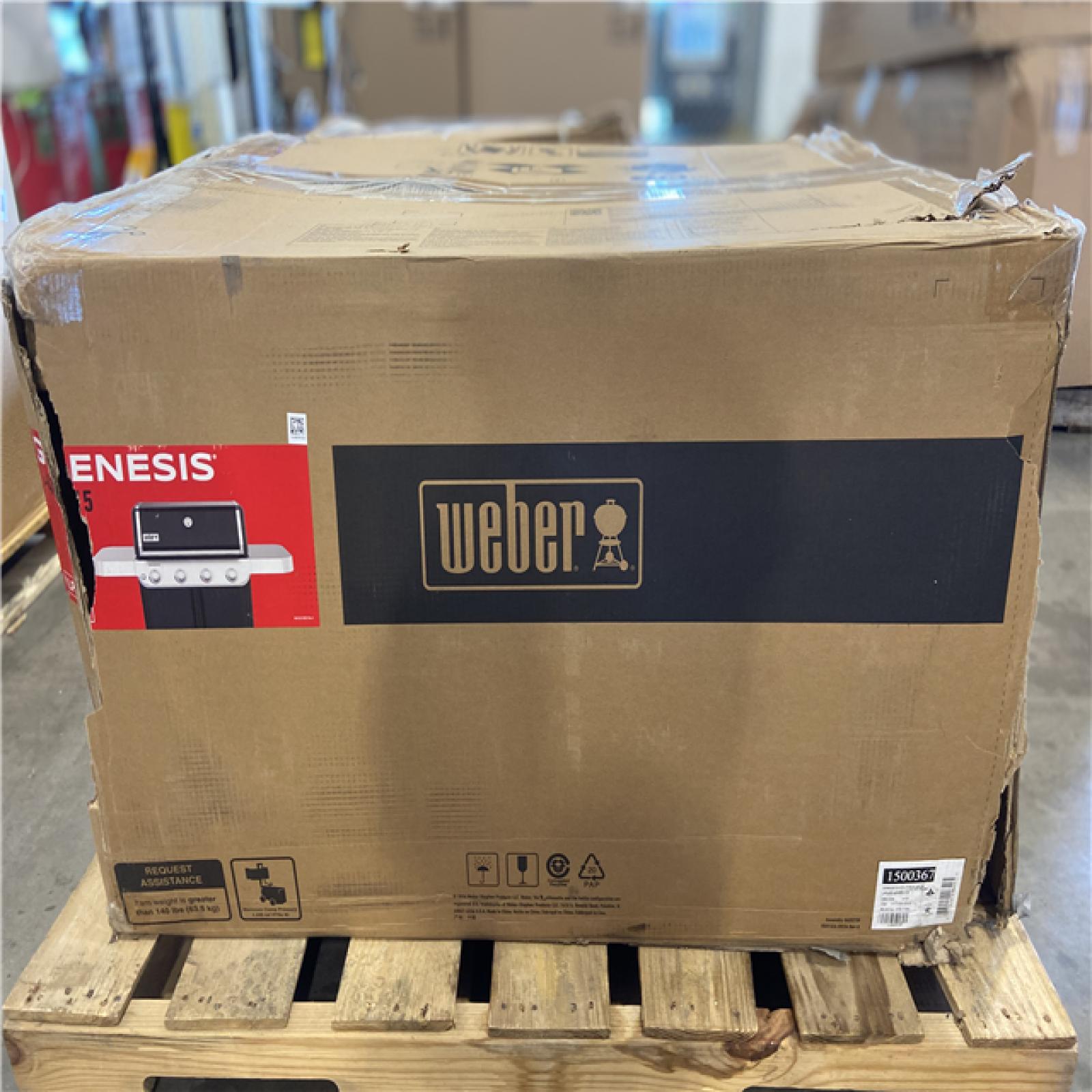 DALLAS LOCATION - Weber Genesis E-415 4-Burner Liquid Propane Gas Grill in Black with Side Tables