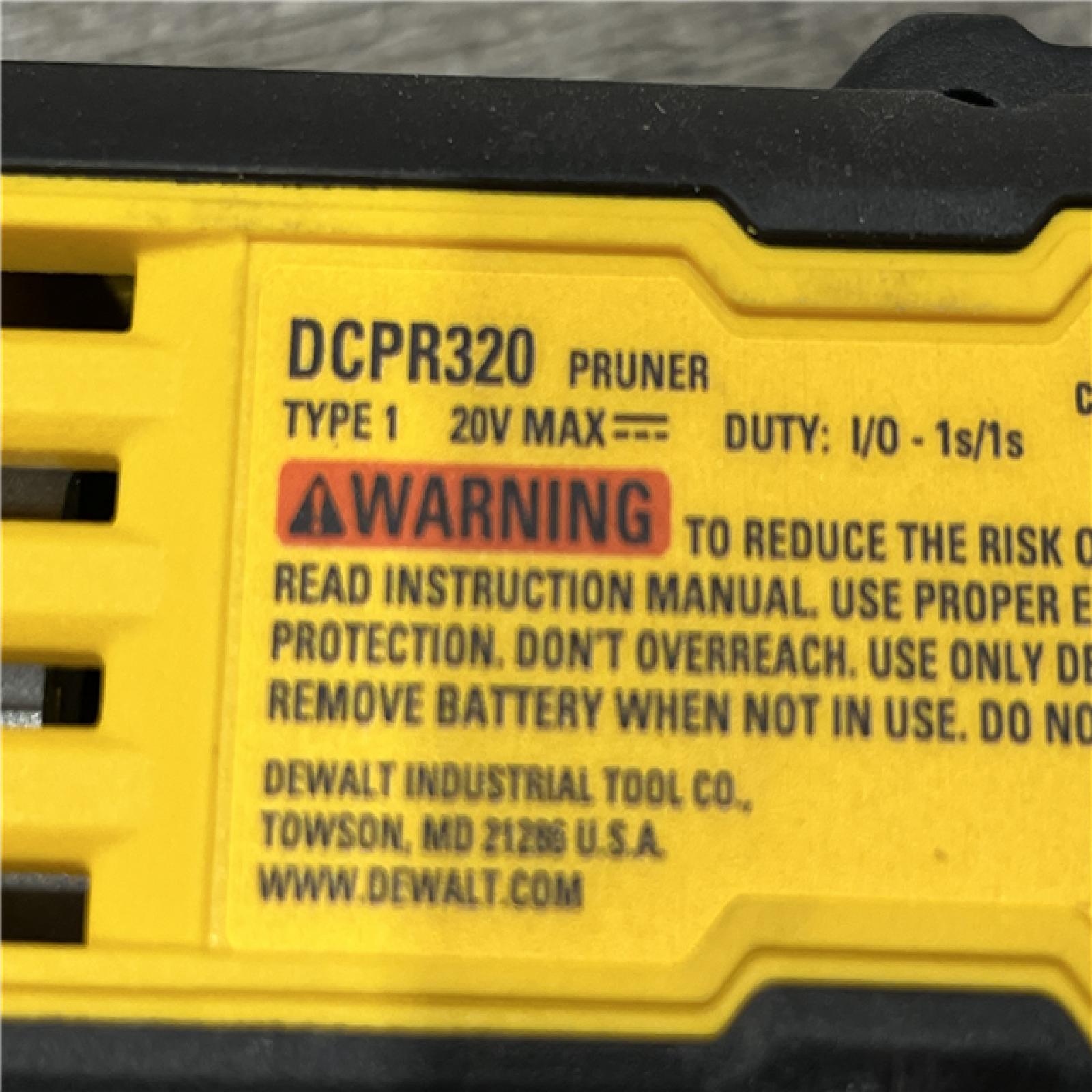 AS-IS DEWALT 20-Volt MAX 1 -1/2 in. Capacity Cordless Battery Powered Pruner (Tool Only)