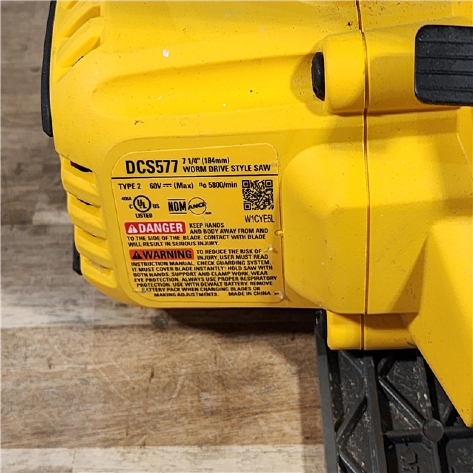 HOUSTON LOCATION - AS-IS DEWALT FLEXVOLT 60V MAX Cordless Brushless 7-1/4 in. Wormdrive Style Circular Saw (Tool Only)