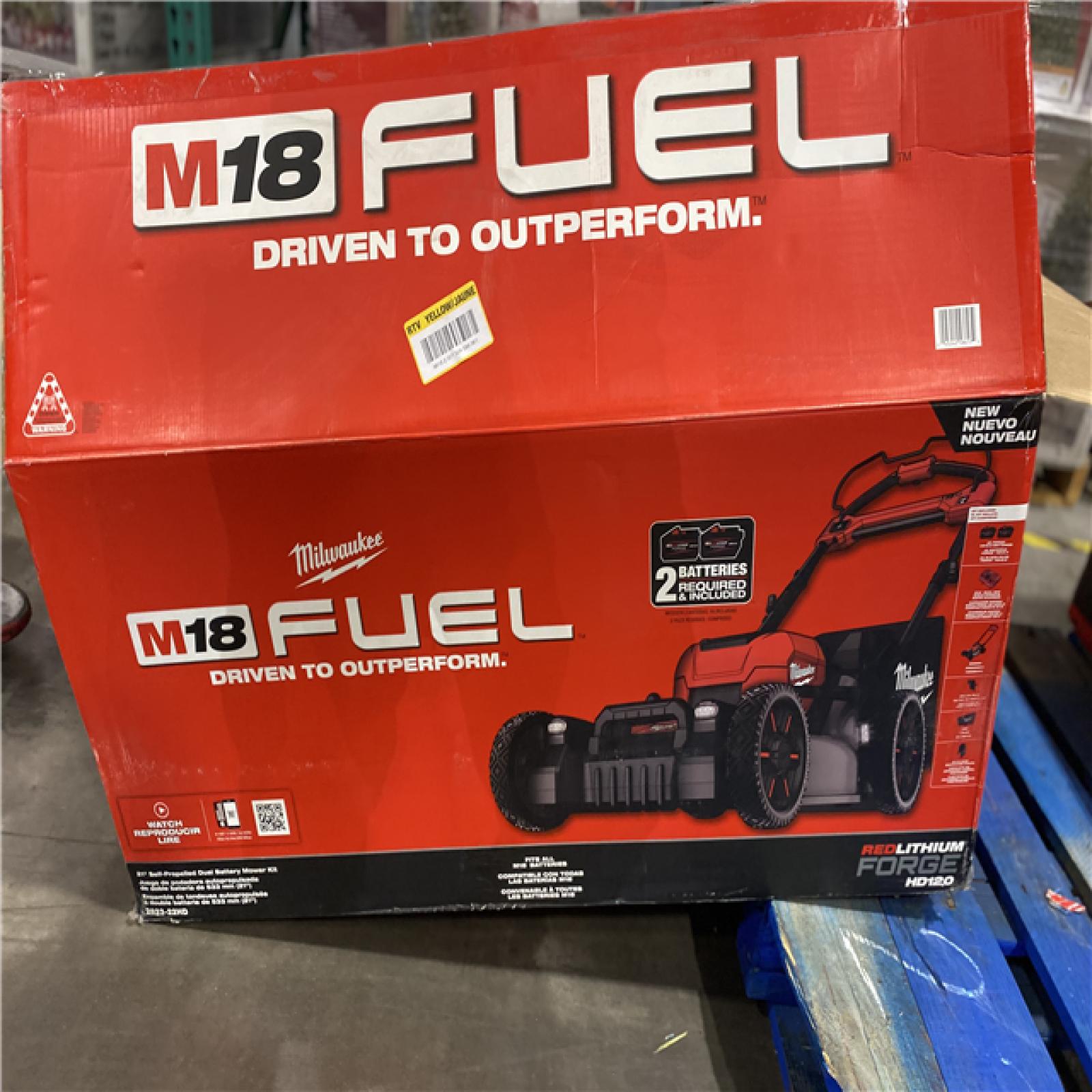 Dallas Location - As-Is Milwaukee M18 FUEL Brushless Cordless 21 in. Walk Behind Dual Battery Self-Propelled Mower Kit