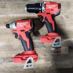 HOUSTON LOCATION - AS-IS M18 18-Volt Lithium-Ion Brushless Cordless Compact Hammer Drill/Impact Combo Kit (2-Tool) with (2) Batteries, Bag