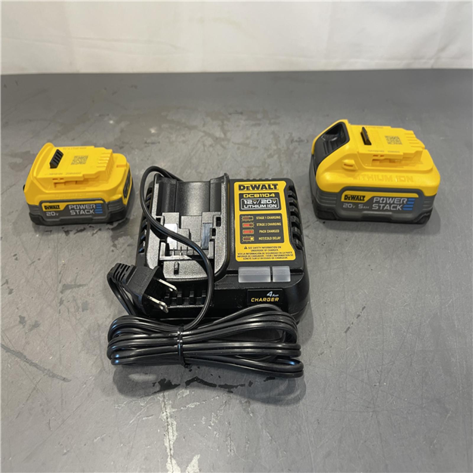 AS-IS - DeWalt Powerstack 20-Volt Lithium-Ion 5.0 Ah and 1.7 Ah Batteries and Charger